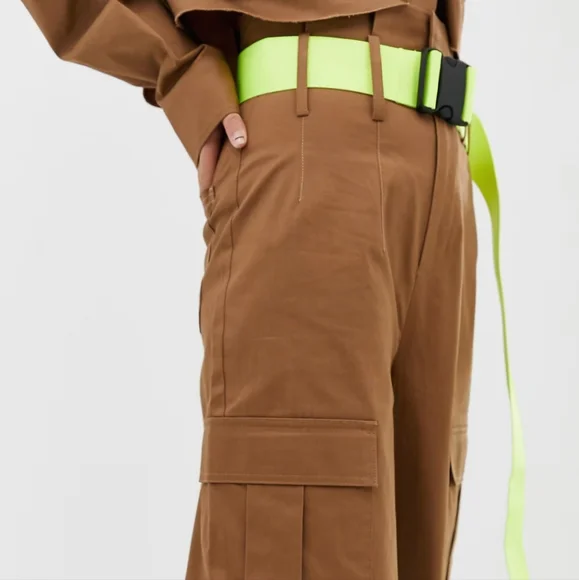 Collusion high waist pants and utility shirt with belt - Picture 7 of 8